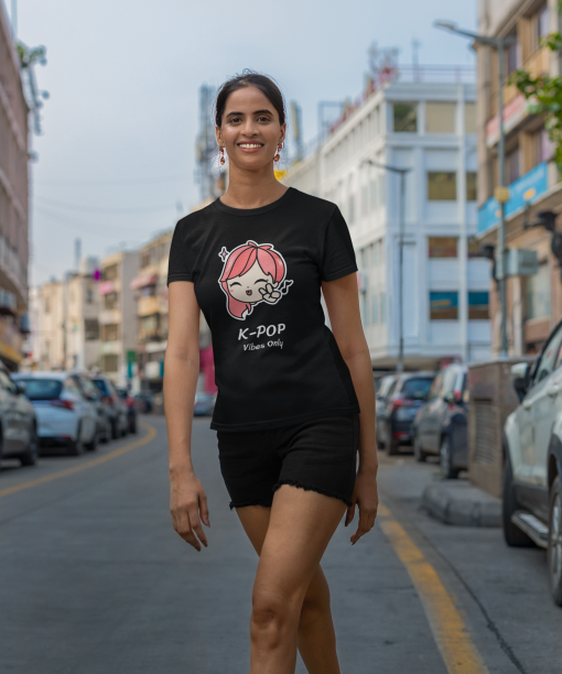 k pop vibes only half sleeve unisex cotton t shirt