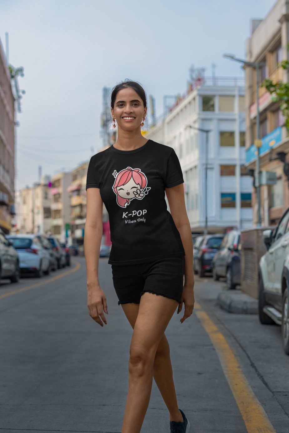 k pop vibes only half sleeve unisex cotton t shirt