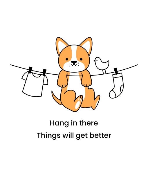 hang in there things will get better round neck 100% cotton t shirt for kids