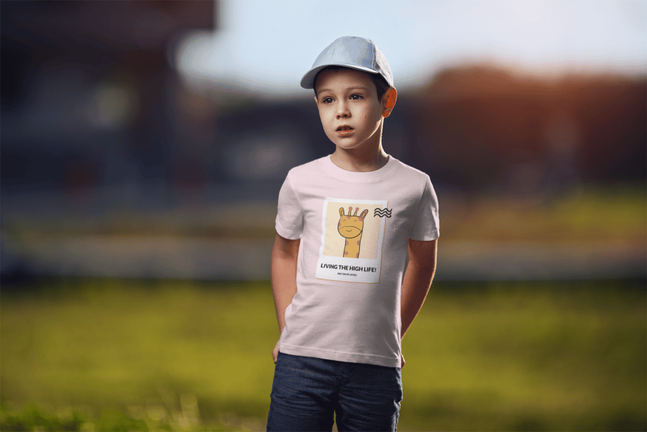 living the high life! round neck 100% cotton t shirt for kids