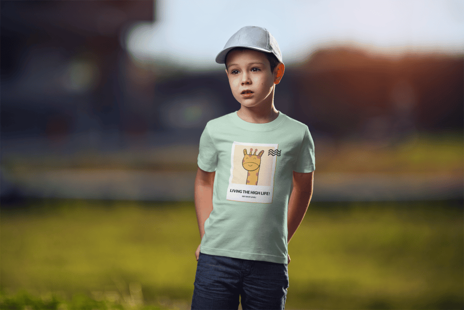 living the high life! round neck 100% cotton t shirt for kids
