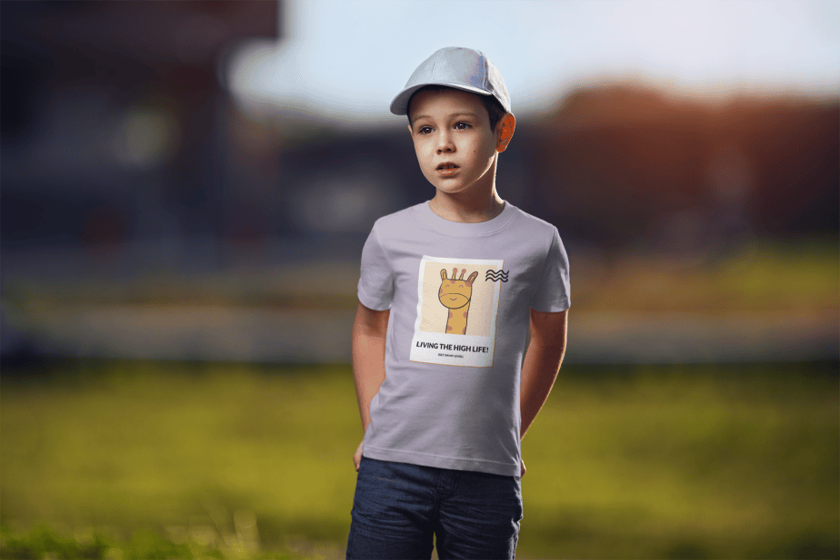 living the high life! round neck 100% cotton t shirt for kids