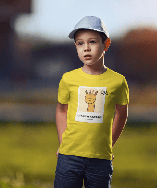 living the high life! round neck 100% cotton t shirt for kids