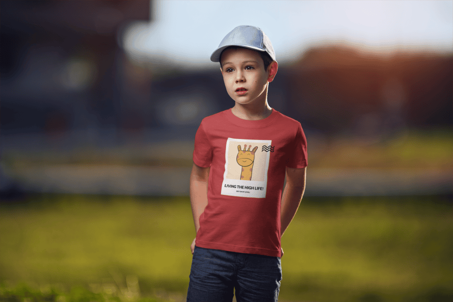living the high life! round neck 100% cotton t shirt for kids