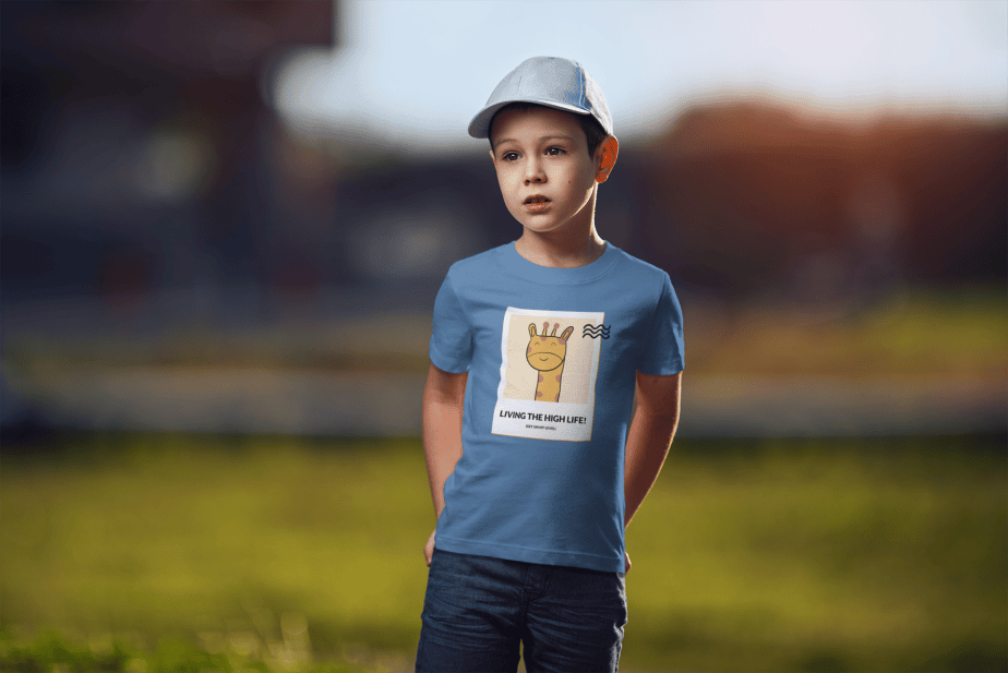 living the high life! round neck 100% cotton t shirt for kids