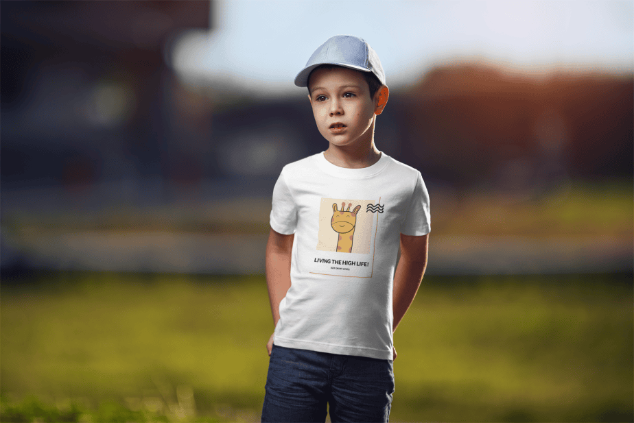 living the high life! round neck 100% cotton t shirt for kids