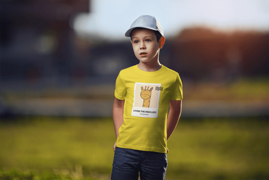 living the high life! round neck 100% cotton t shirt for kids