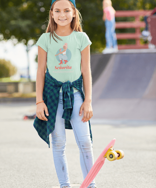 senorita round neck 100% cotton t shirt for kids