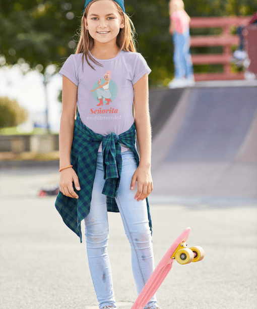 senorita round neck 100% cotton t shirt for kids