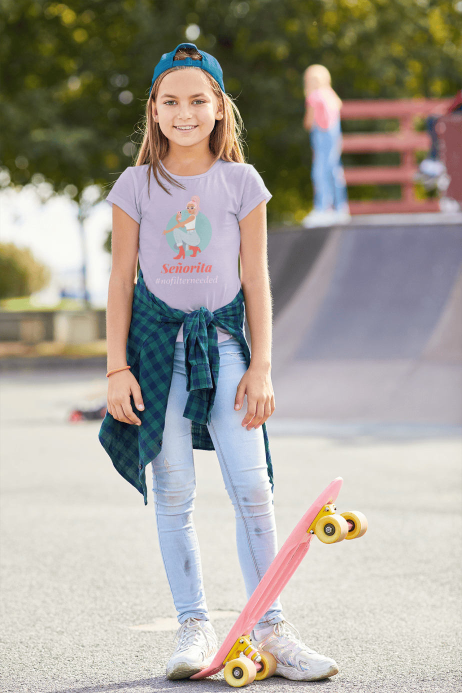 senorita round neck 100% cotton t shirt for kids