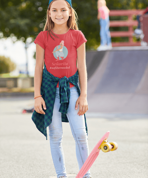 senorita round neck 100% cotton t shirt for kids