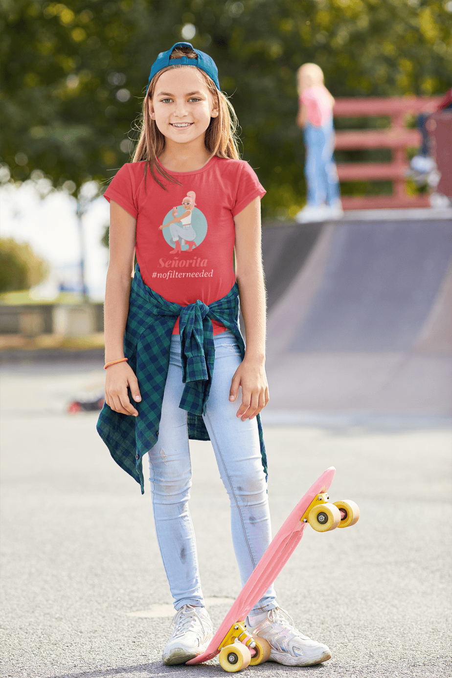 senorita round neck 100% cotton t shirt for kids
