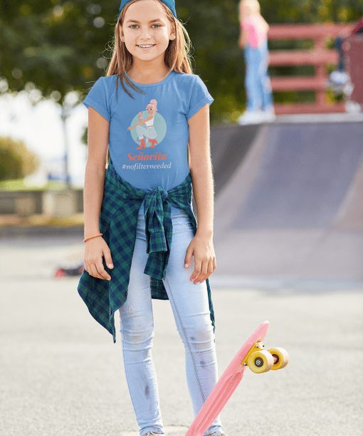 senorita round neck 100% cotton t shirt for kids