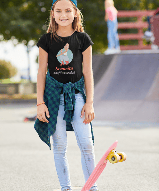 senorita round neck 100% cotton t shirt for kids