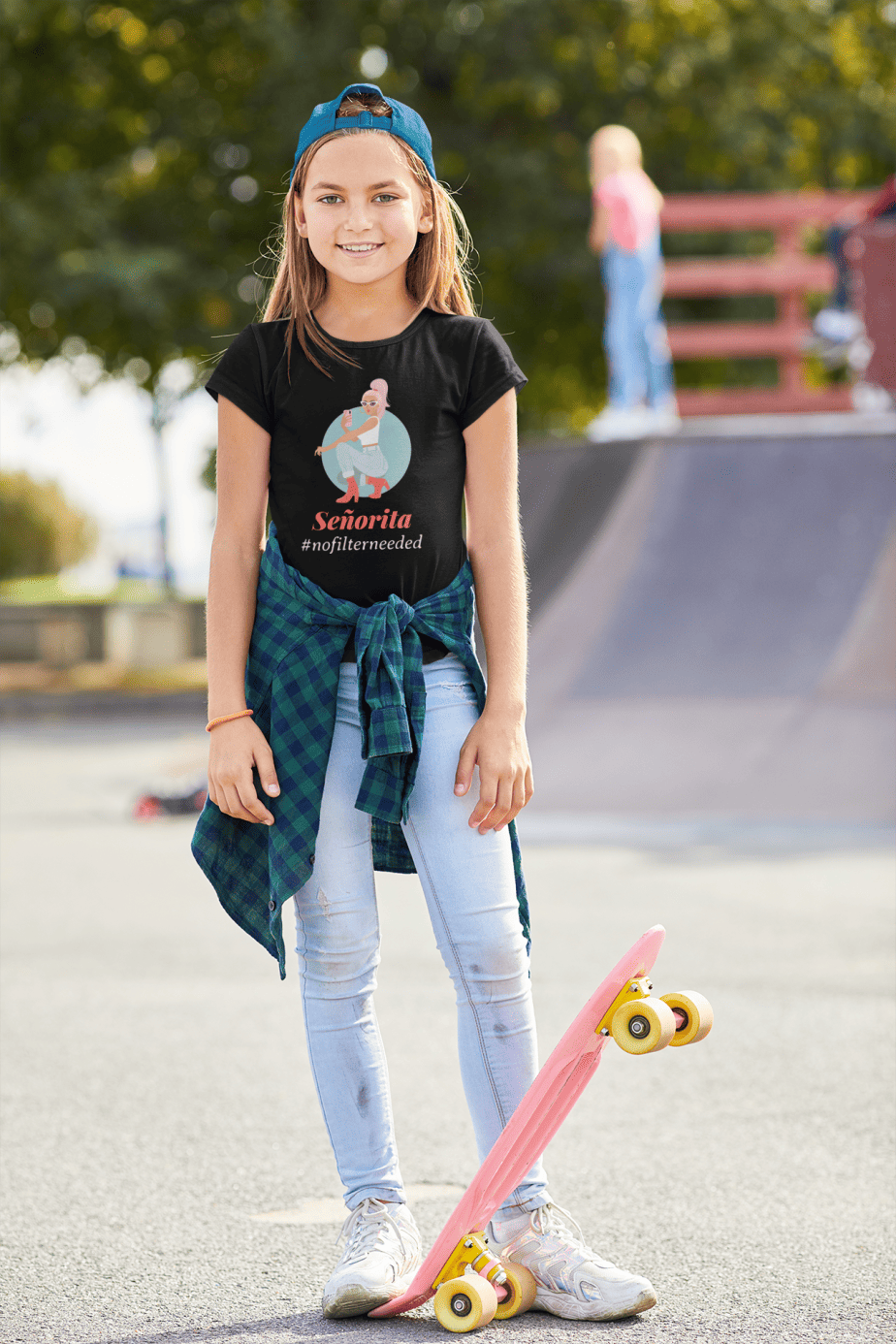 senorita round neck 100% cotton t shirt for kids