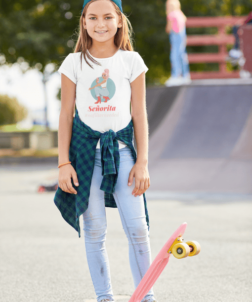 senorita round neck 100% cotton t shirt for kids