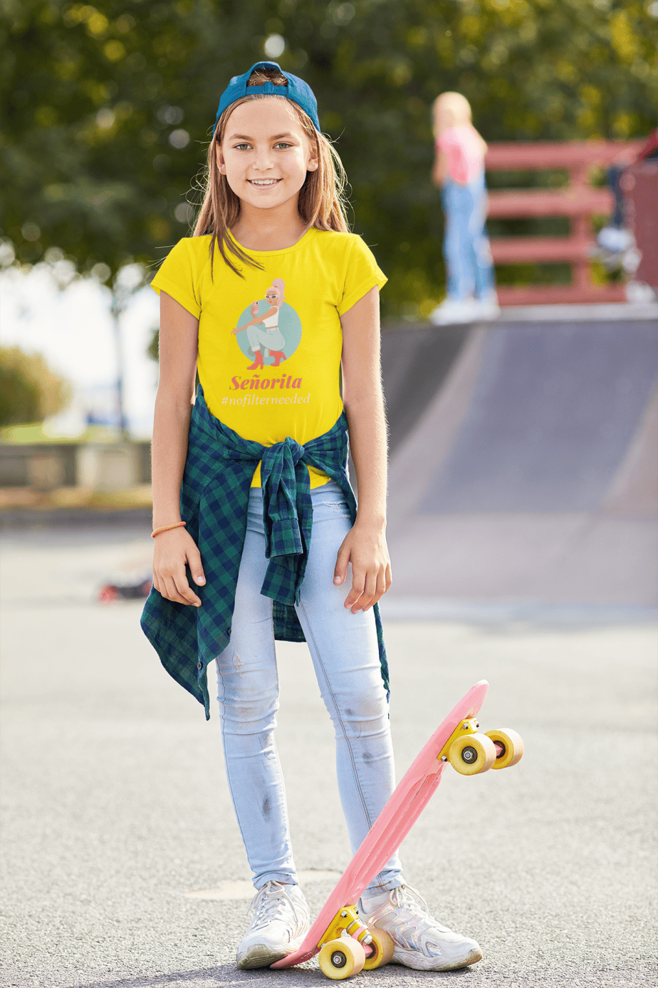 senorita round neck 100% cotton t shirt for kids