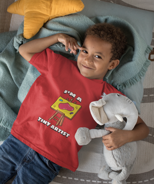 i am tiny artist round neck 100% cotton t shirt