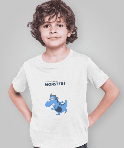 tokyo monsters round neck 100% cotton t shirt for kids