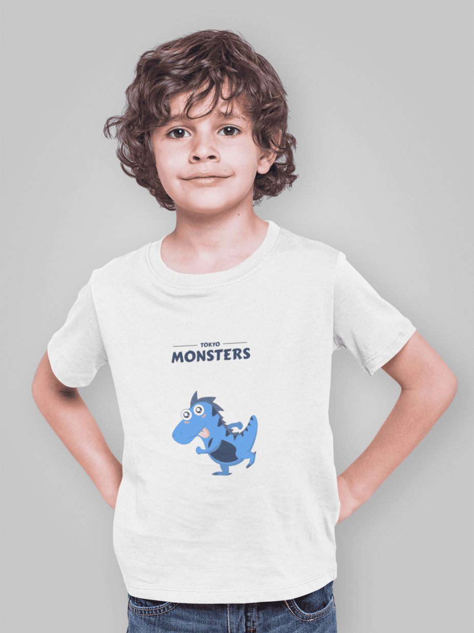 tokyo monsters round neck 100% cotton t shirt for kids