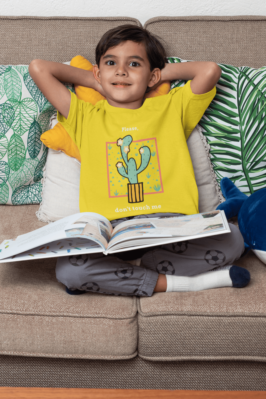 please don't touch me round neck 100% cotton t shirt for kids