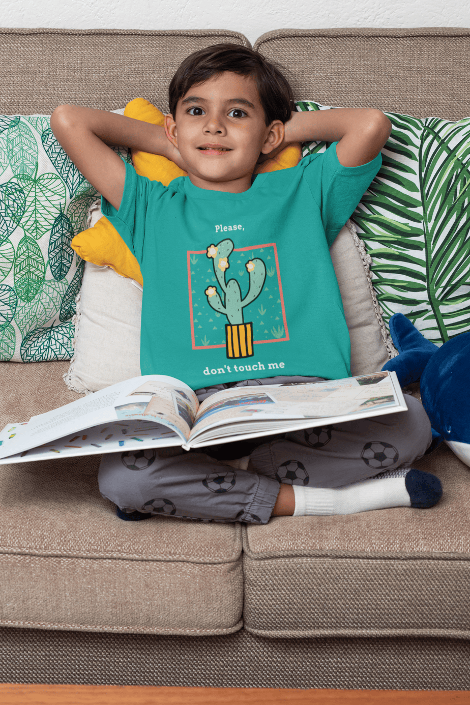 please don't touch me round neck 100% cotton t shirt for kids