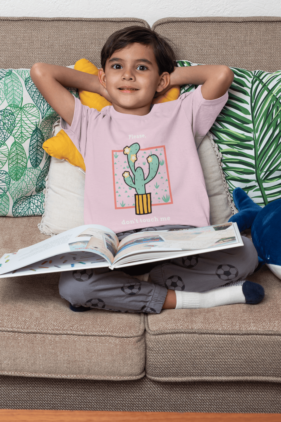 please don't touch me round neck 100% cotton t shirt for kids