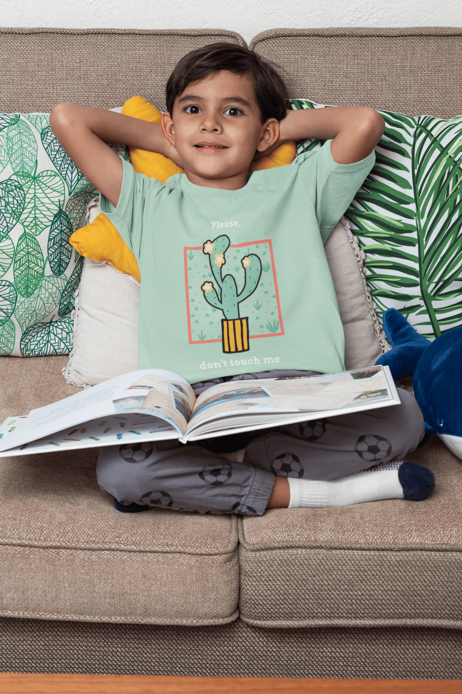 please don't touch me round neck 100% cotton t shirt for kids