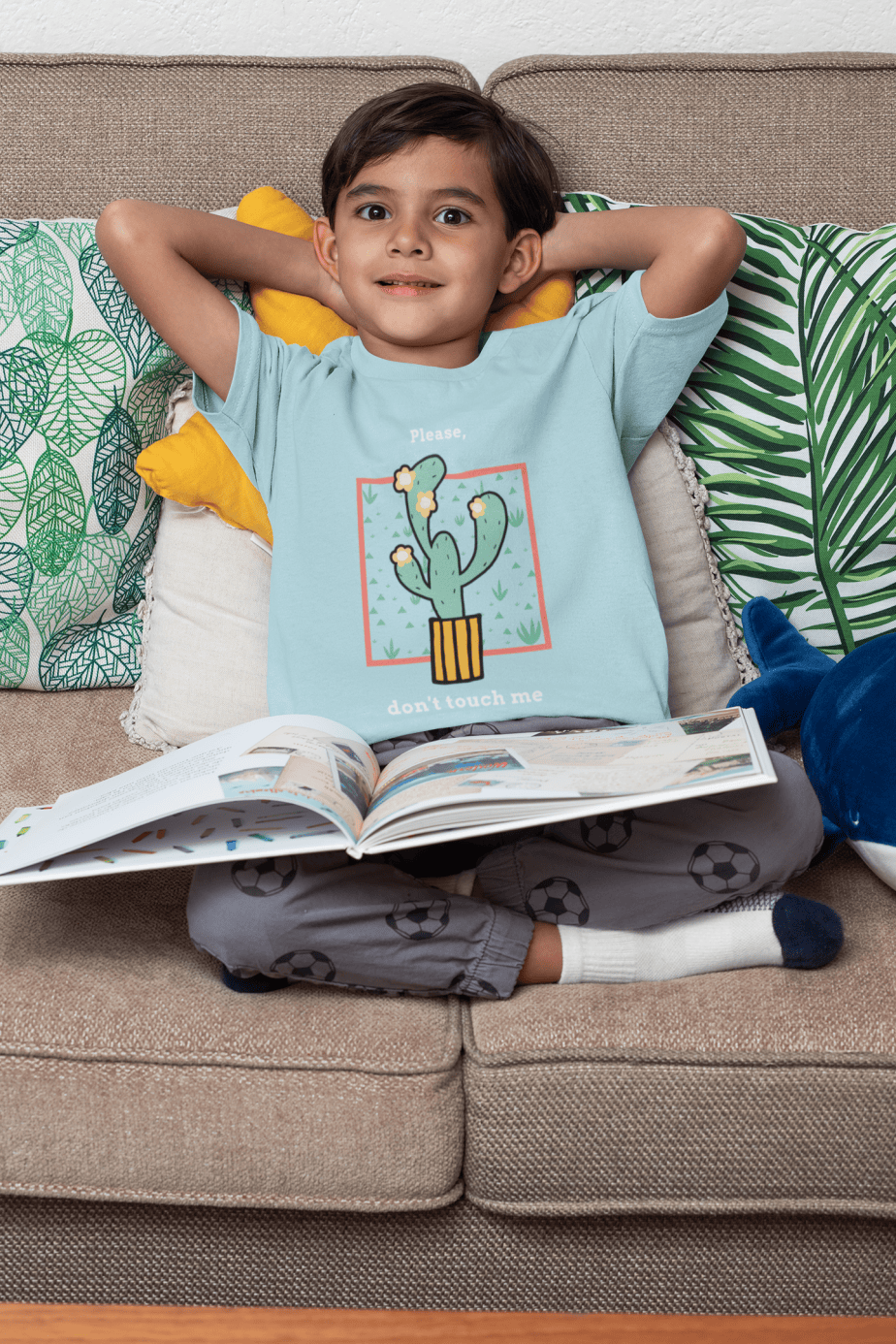 please don't touch me round neck 100% cotton t shirt for kids