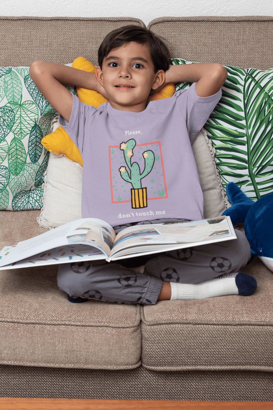 please don't touch me round neck 100% cotton t shirt for kids