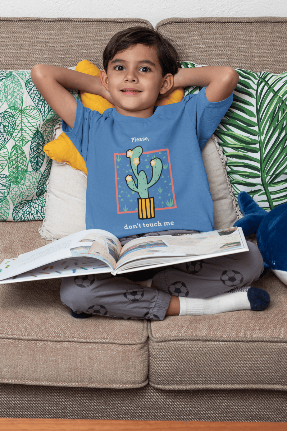 please don't touch me round neck 100% cotton t shirt for kids