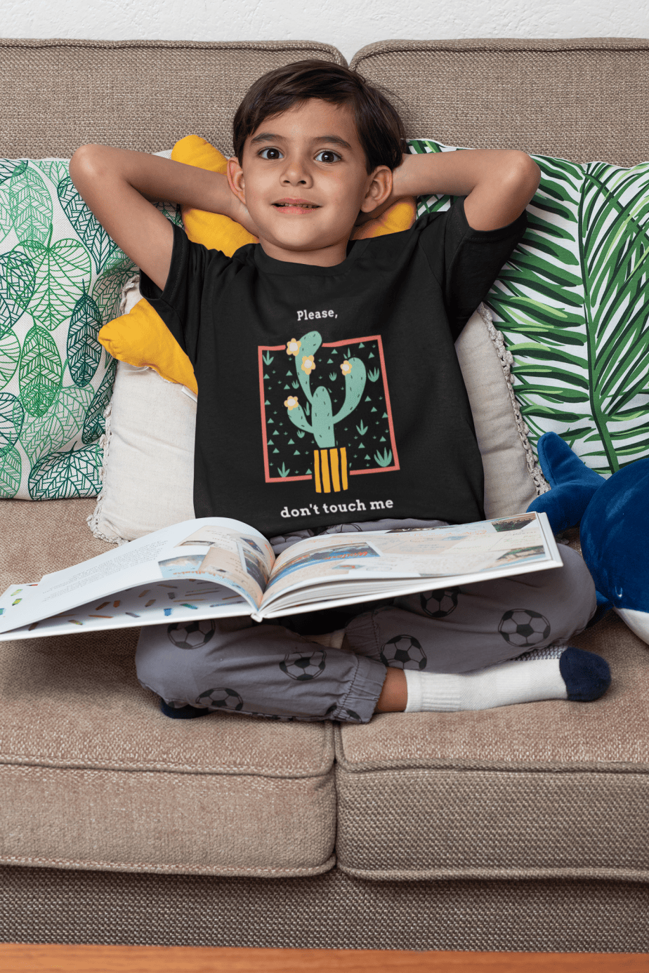 please don't touch me round neck 100% cotton t shirt for kids