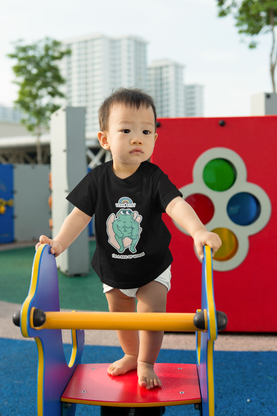 good morning . lets play together round neck 100% cotton t shirt (copy)