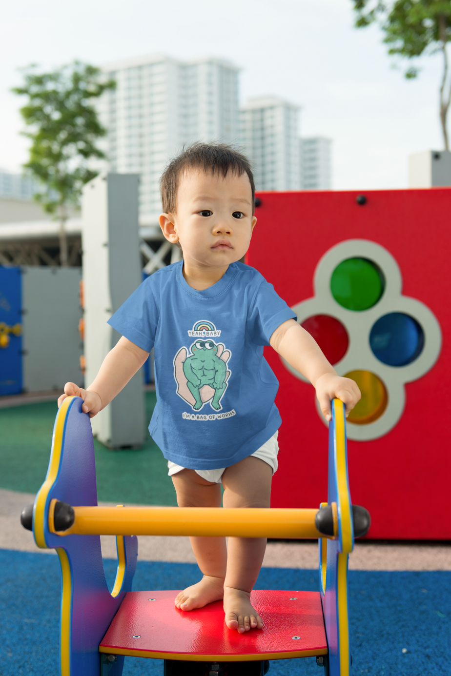 good morning . lets play together round neck 100% cotton t shirt (copy)