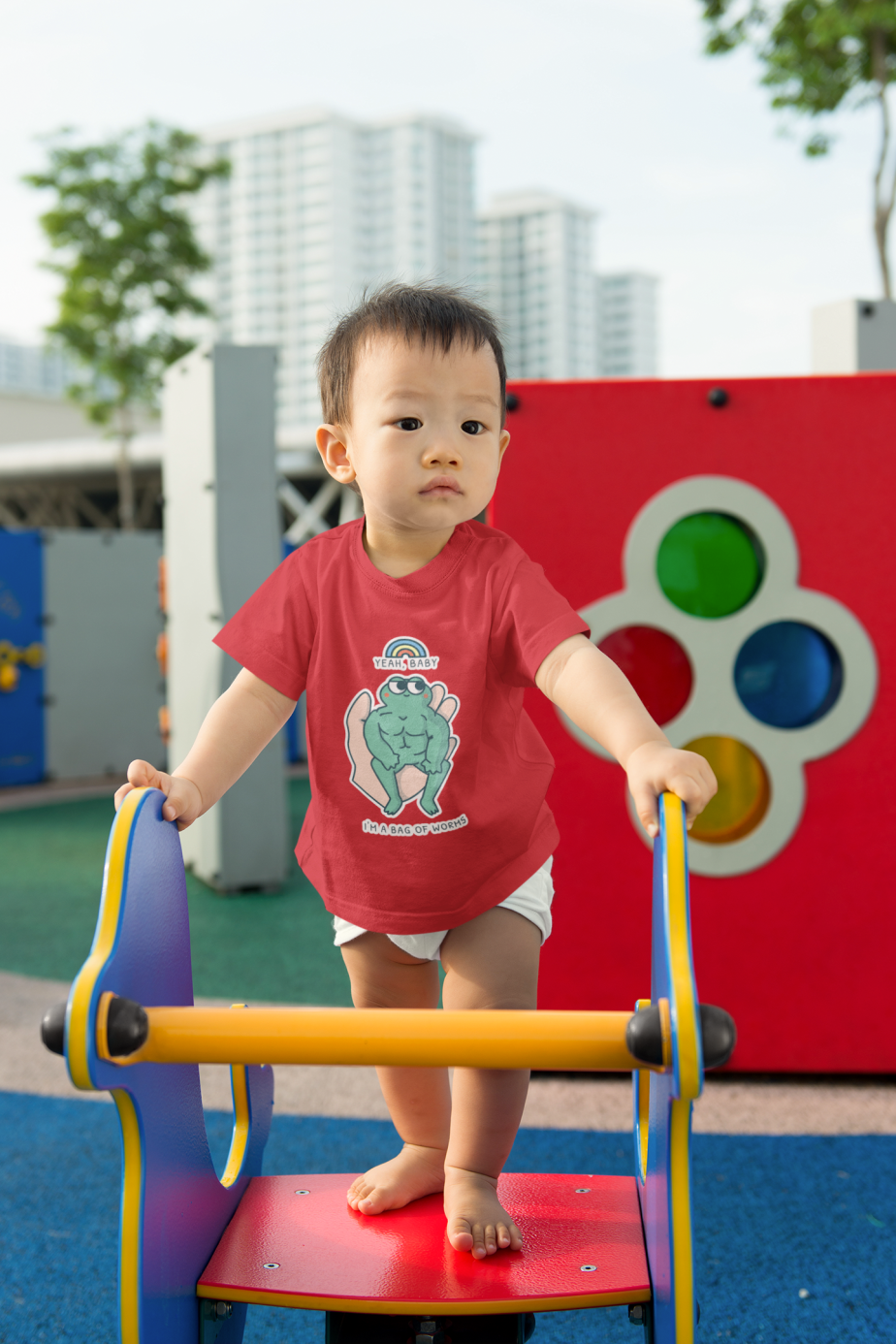 good morning . lets play together round neck 100% cotton t shirt (copy)