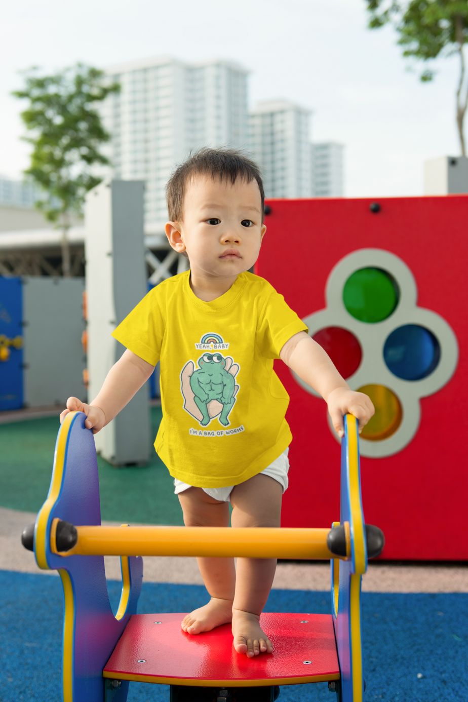 good morning . lets play together round neck 100% cotton t shirt (copy)