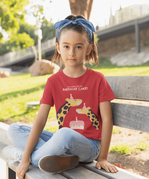 stay home and eat birthday cake round neck 100% cotton t shirt for kids