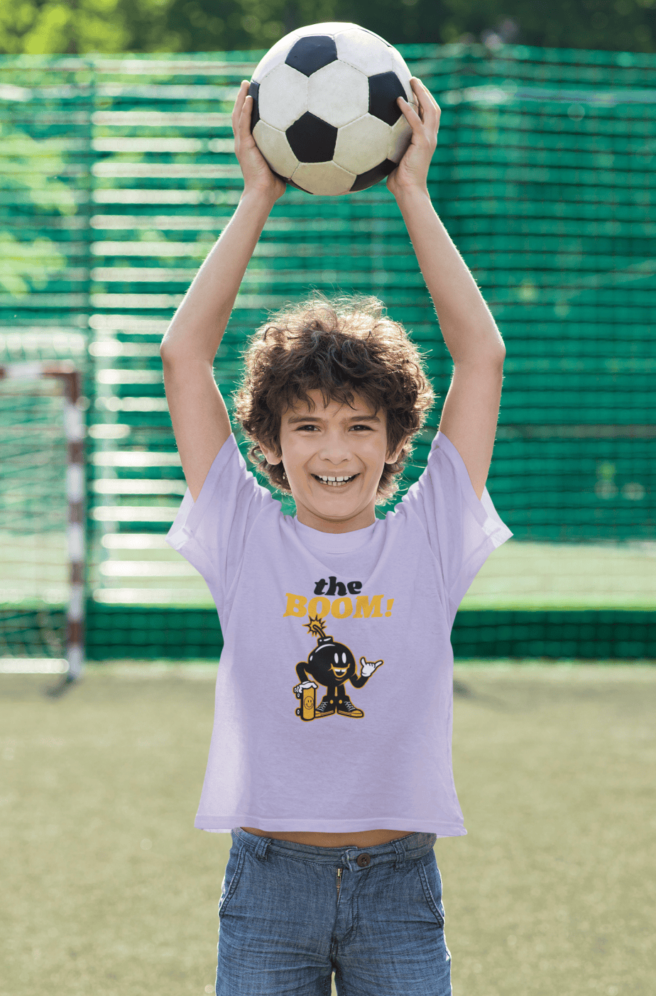 the boom round neck 100% cotton t shirt for kids