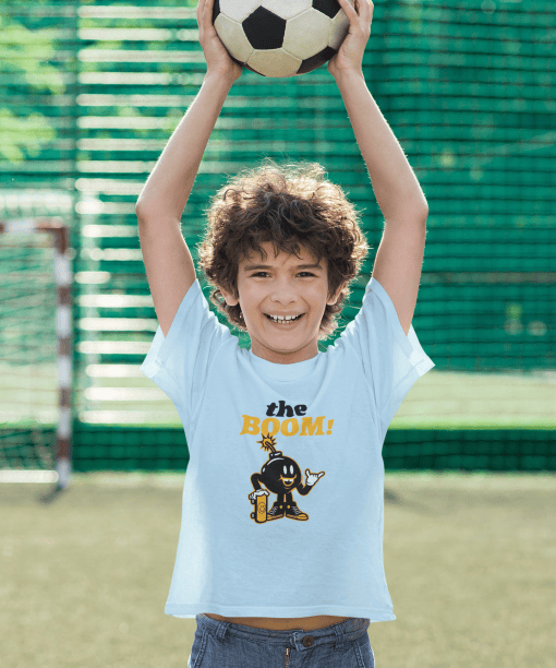 the boom round neck 100% cotton t shirt for kids