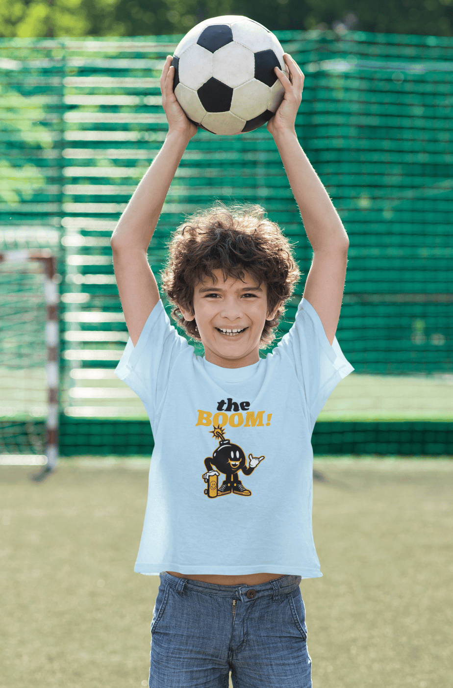 the boom round neck 100% cotton t shirt for kids