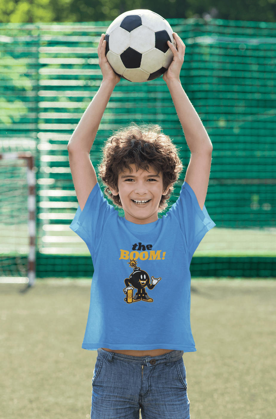 the boom round neck 100% cotton t shirt for kids