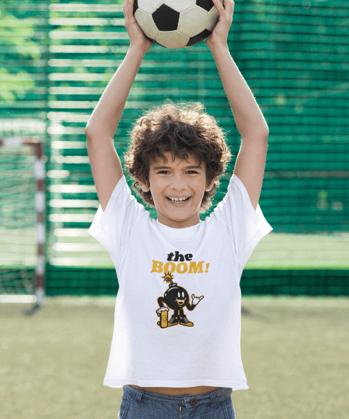 the boom round neck 100% cotton t shirt for kids