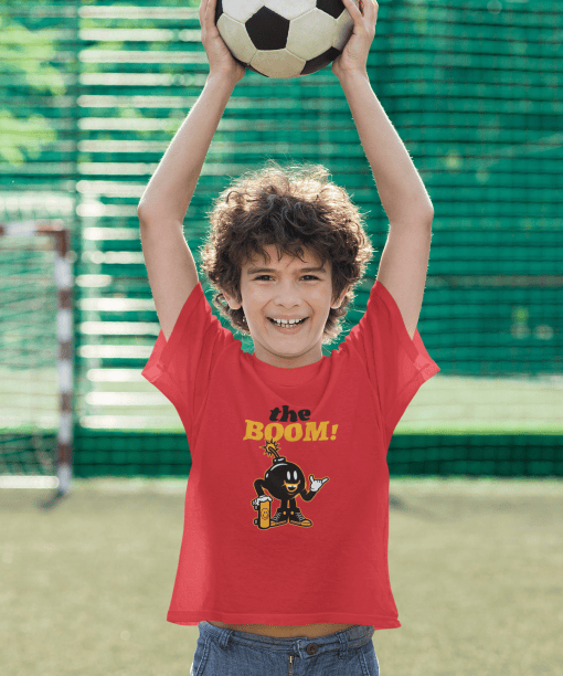 the boom round neck 100% cotton t shirt for kids