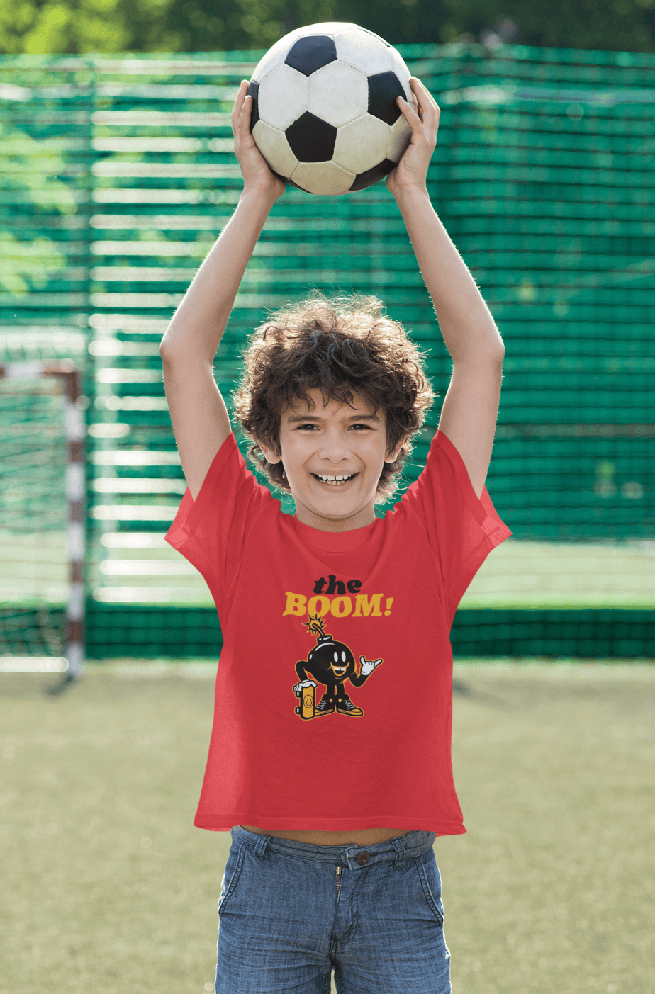 the boom round neck 100% cotton t shirt for kids