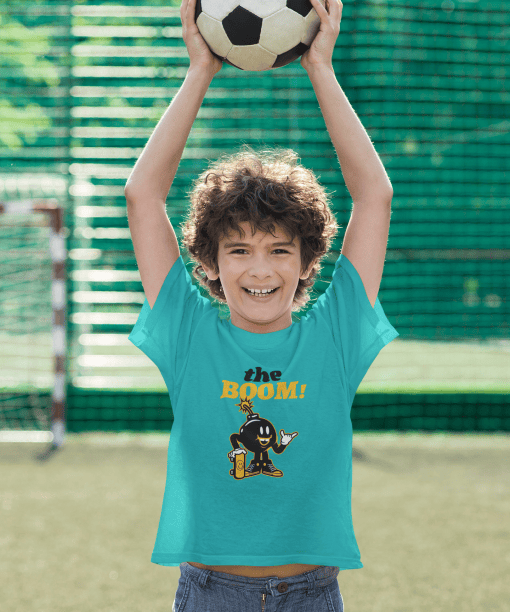 the boom round neck 100% cotton t shirt for kids