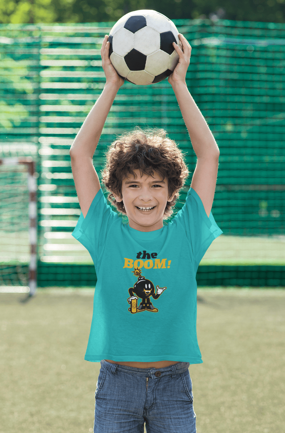 the boom round neck 100% cotton t shirt for kids