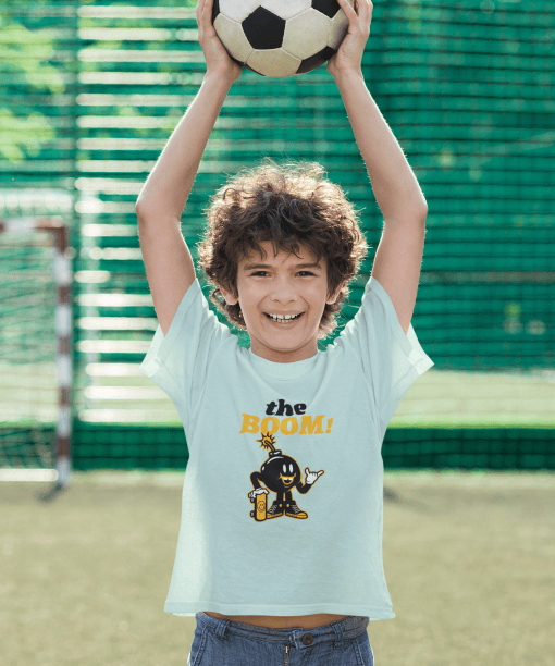 the boom round neck 100% cotton t shirt for kids
