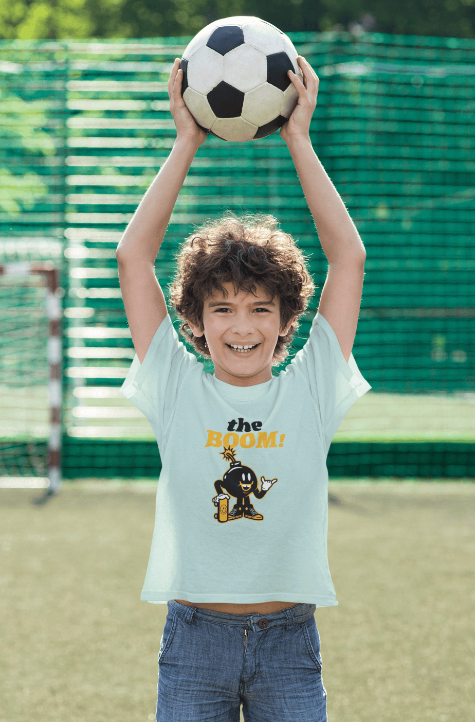 the boom round neck 100% cotton t shirt for kids
