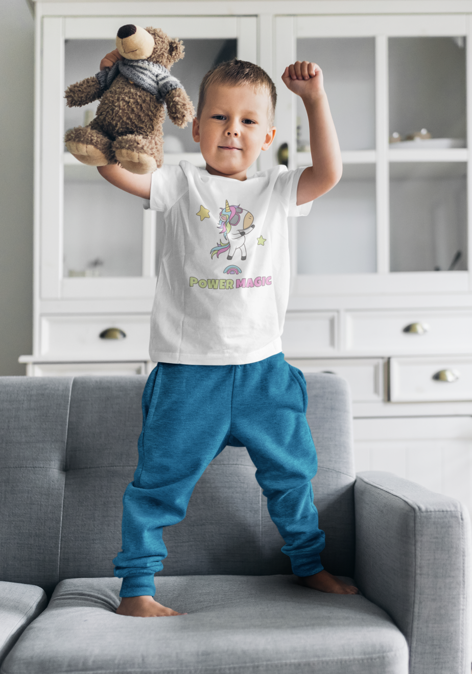 power magic round neck 100% cotton t shirt