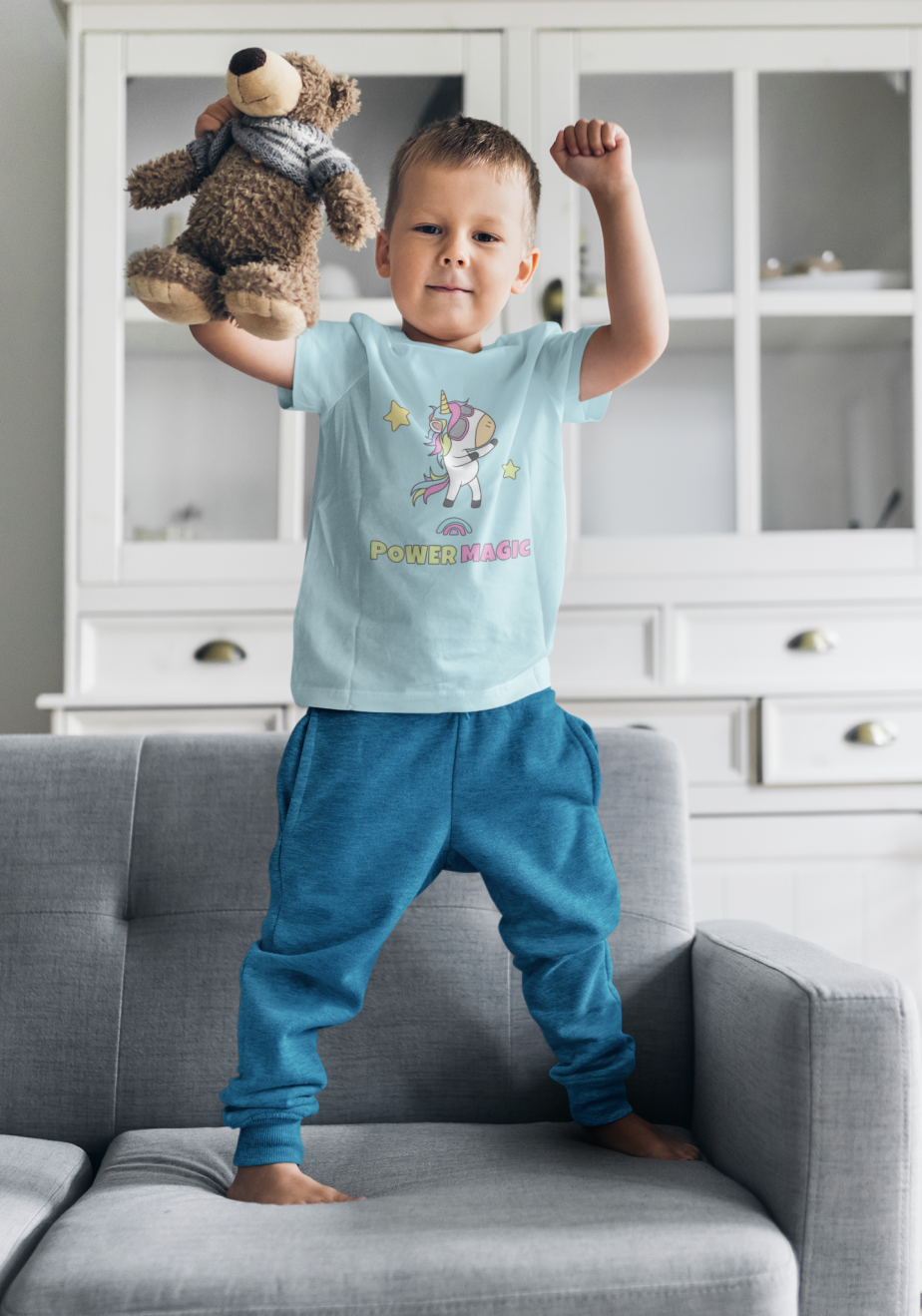power magic round neck 100% cotton t shirt